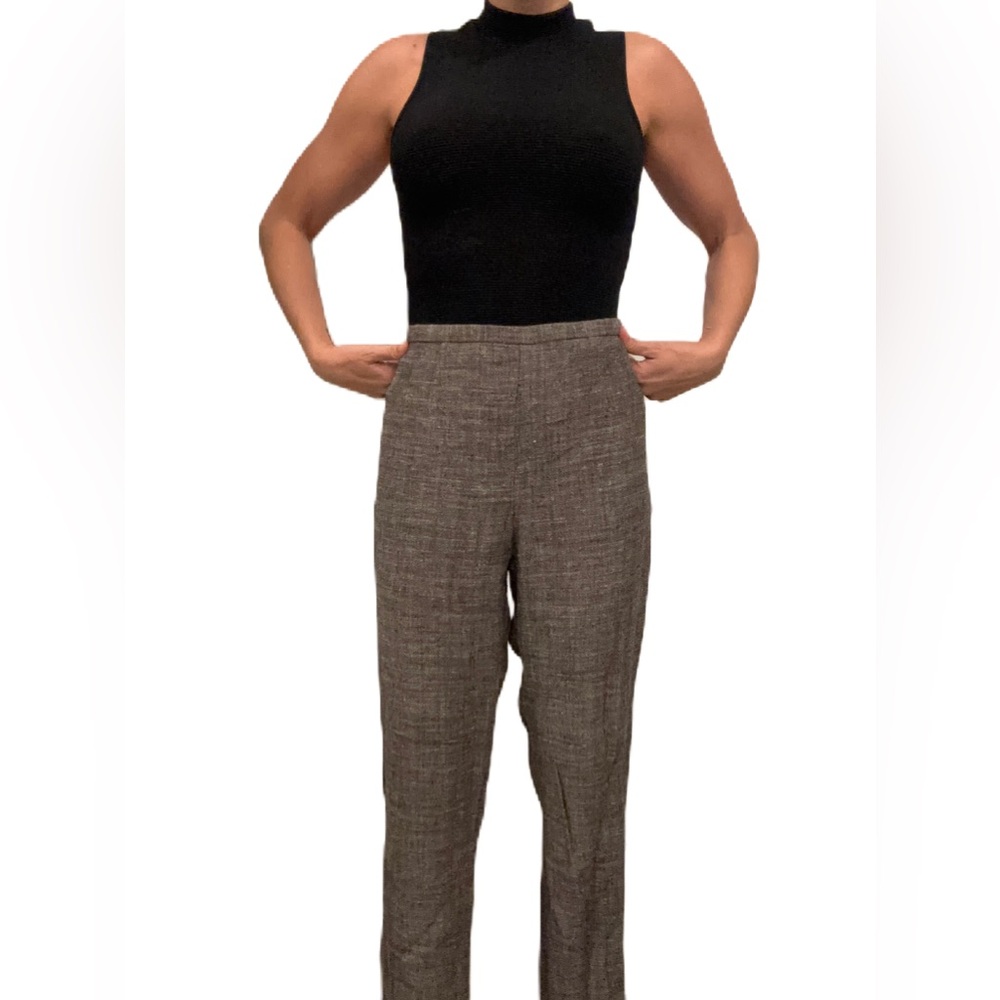 Eileen Fisher linen blend tweed stretch waist pants